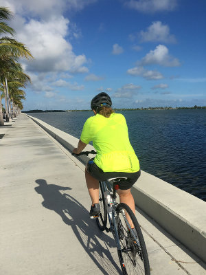 Riding the Key West seawall