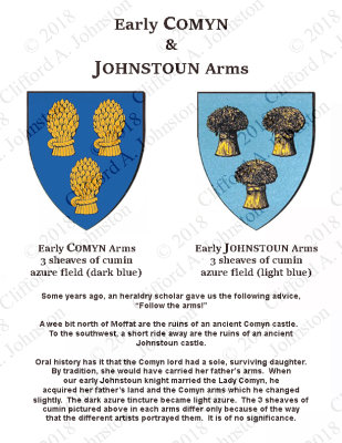 Early Johnstoun & Comyn Arms Comparison - I