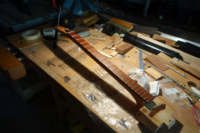 Fretboard & neck after oiling