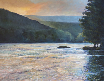 Evening Near McCoy Falls After A Summer Thunderstorm-Shallow Water And Mild Rapids- Montgomery County, Va. -SOLD