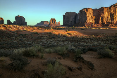 Reflected Light From A Sunrise In Monument Valley, Navajo Nation, Arizona