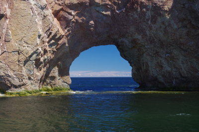  The arch in Perce Rock, as seen from the Bonaventure Island ferry. 7/8/2018