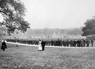 September 1914 - British recruits marching off to war