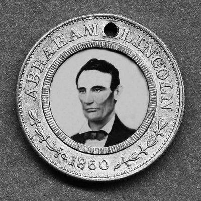 1860 - Earliest use of a photo on a campaign badge