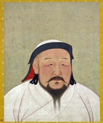 Portrait of Kublai Kahn painted shortly after his death in February 1294