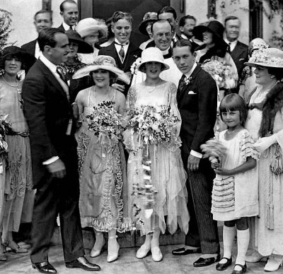 1922 - Charlie Chaplin at the wedding of Marilyn Miller to Jack Pickford