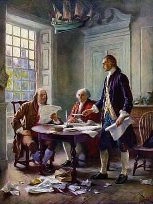 June 1776 - Reviewing a draft of the Declaration of Independence