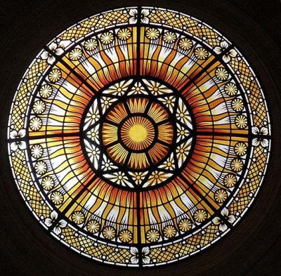 Stained glass dome, Peace Palace, The Hague, The Netherlands