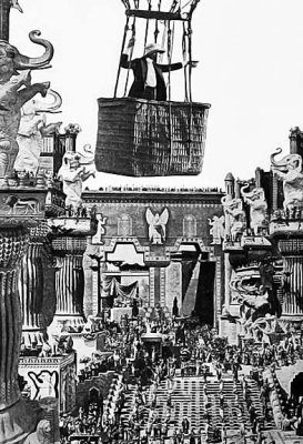 1916 - D.W. Griffith directing Intolerance from a balloon