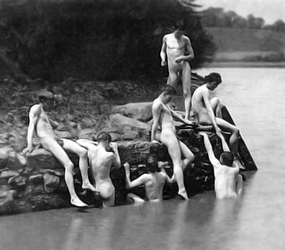 1883 - Thomas Eakins' students swimming