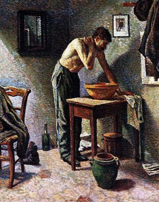 1887 - Man Washing