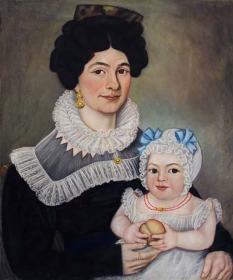 c. 1830 - Woman and child