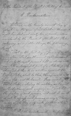 September 22, 1862 - Manuscipt in Lincoln's handwriting