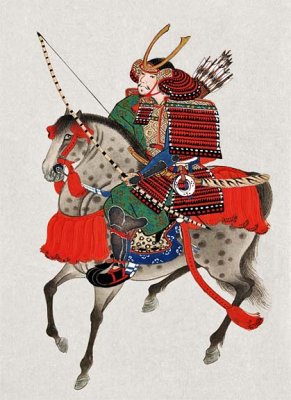 c. 1878 - A samurai on horseback