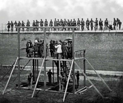 July 7, 1865 - Conspirators in Lincoln's assassination being prepared for hanging