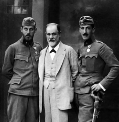 1916 - Sigmund Freud with his sons Ernest and Martin...