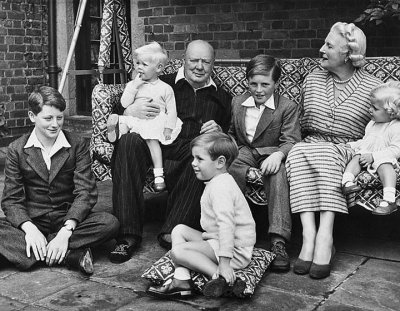 1951 - Winston Churchill with his wife and grandchildren