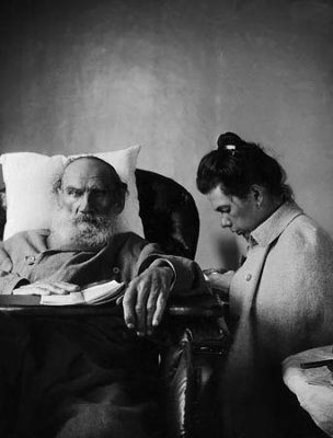 1902 - Leo Tolstoy, during illness, with daughter Tatyana