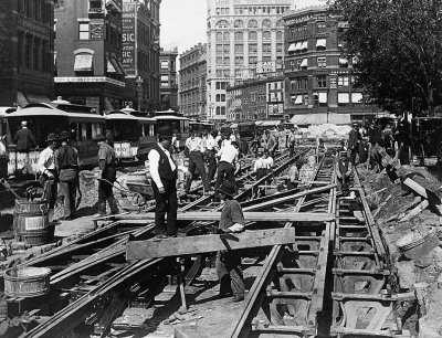 1891 - Constructing cable tracks
