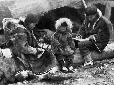 c. 1917 - An Inuit family