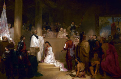 c. 1613 - Pocahantas being baptized