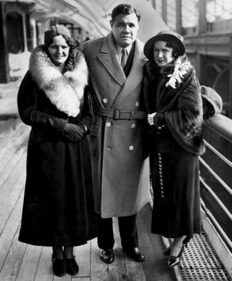 1932 - Babe Ruth with adopted daughter (left) and 2nd wife