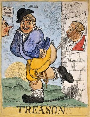 March 19, 1798 - John Bull farts at a poster of George III