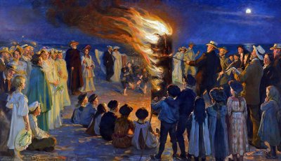 1906 - Midsummer Eve Bonfire on Skagen Beach