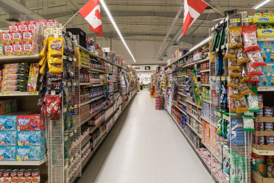Aisle at Moosonee Northern Store.