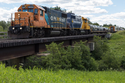 Summer only Sunday Polar Bear Express coming into Moosonee