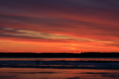 Sunrise over the mostly frozen Moose River 2017 November 11th