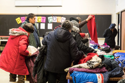 Project Cold distribution of donated winter clothing