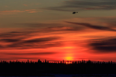 Helicopter at sunrise 2017 December 21st.