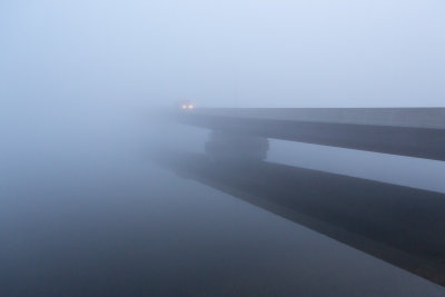 Norris Whitney bridge on a foggy morning