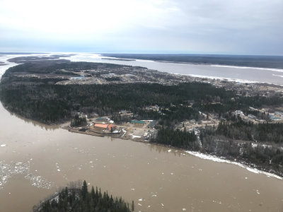 Cree Villge Ecolodge from the air