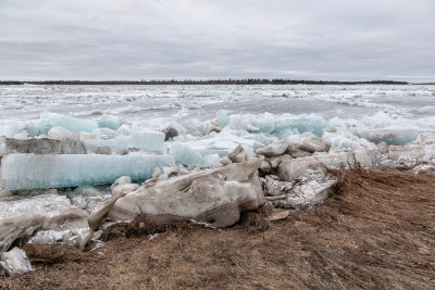 Ice along the shoreline in Moosonee 2018 May 11th