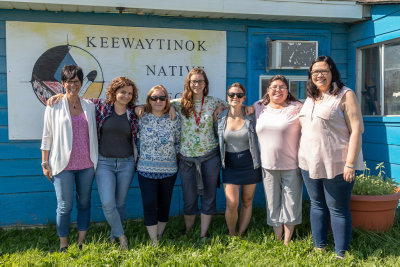 Advocacy North staff at Keewaytinok Native Legal Services in Moosonee: Angie Lynch (Speakers School), Catherine Boivin-Girard (I