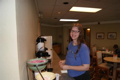 Wife Eating Breakfast in Hotel