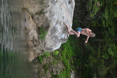 Whiteley Hole, Adrian Jumping In