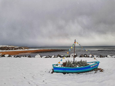 Snow on the beach