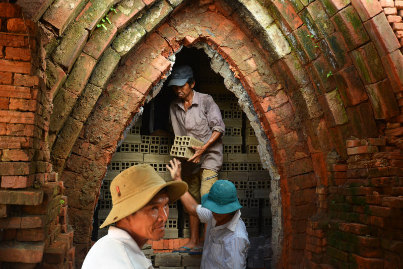 Workers at the brick factory - Ben Tre, Mekong Delta