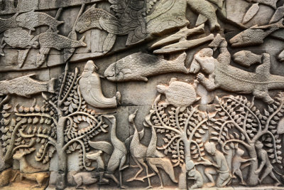 Bas-relief in Angkor Wat
