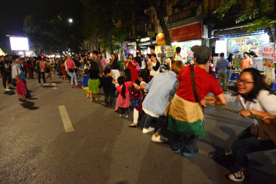 People playing in the street - Hanoi