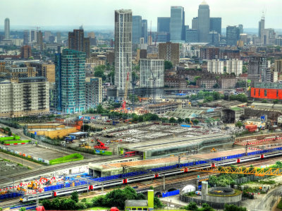 view from the Orbit Tower, Olympic Park