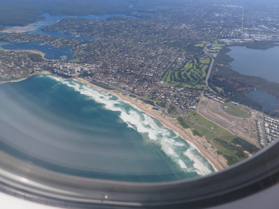 Departing Sydney over Cronulla
