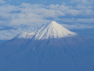 passing Mount Taranaki on a Wellington to Auckland flight