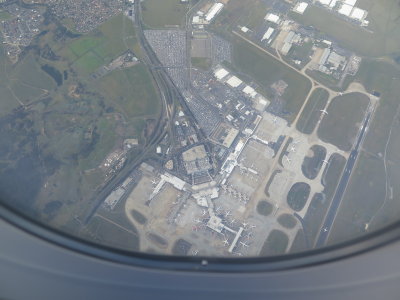 above Melbourne airport on a Sydney to Avalon flight