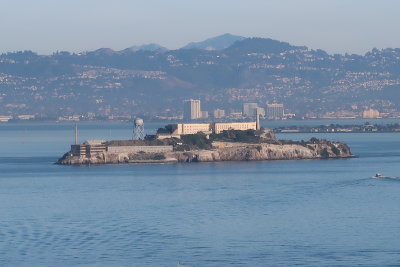 San Francisco Alcatraz from the Golden Gate bridge