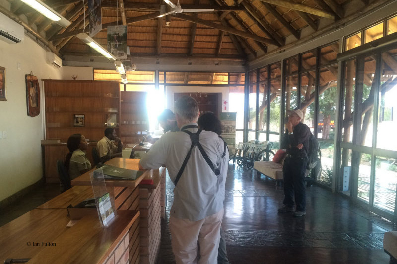 Checking in at the Malelane office, Kruger NP