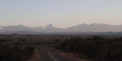 Early morning approaching the mountains